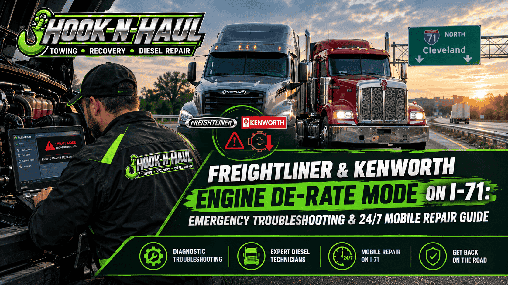 STRANDED IN DERATE MODE ON I-71? CONTACT HOOK-N-HAUL NOW!